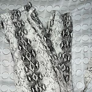 Snake print skinny dress pants